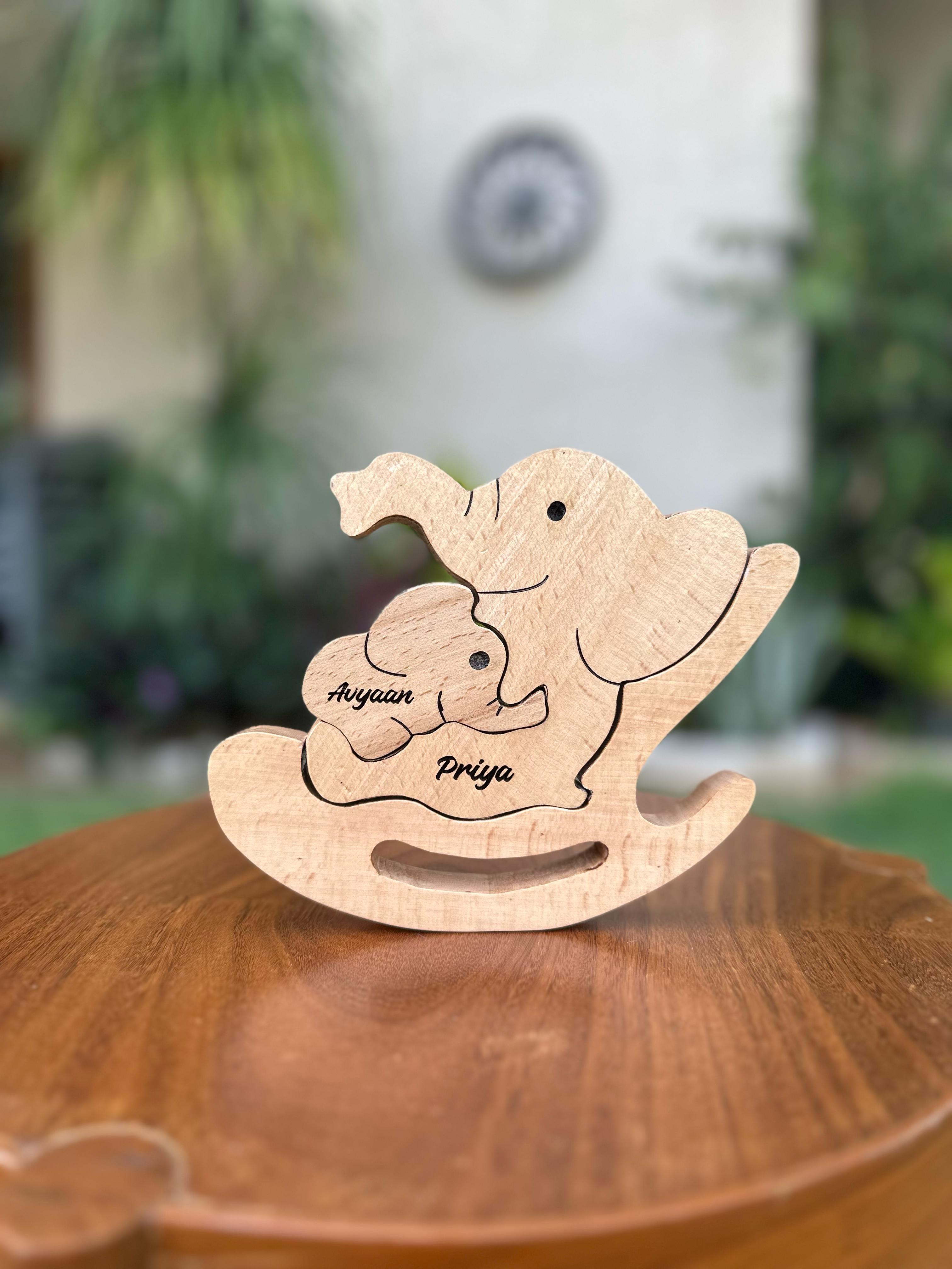 Elephant mom and 1 baby