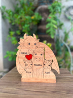 Dragon & Horse Family – 10 Inch Personalized Wooden Decor
