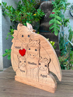 Dragon & Horse Family – 10 Inch Personalized Wooden Decor